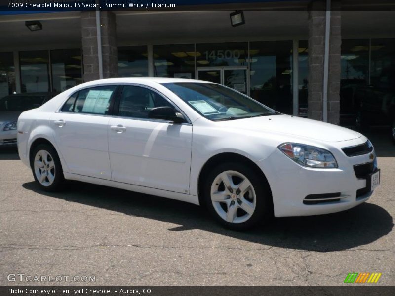 Summit White / Titanium 2009 Chevrolet Malibu LS Sedan