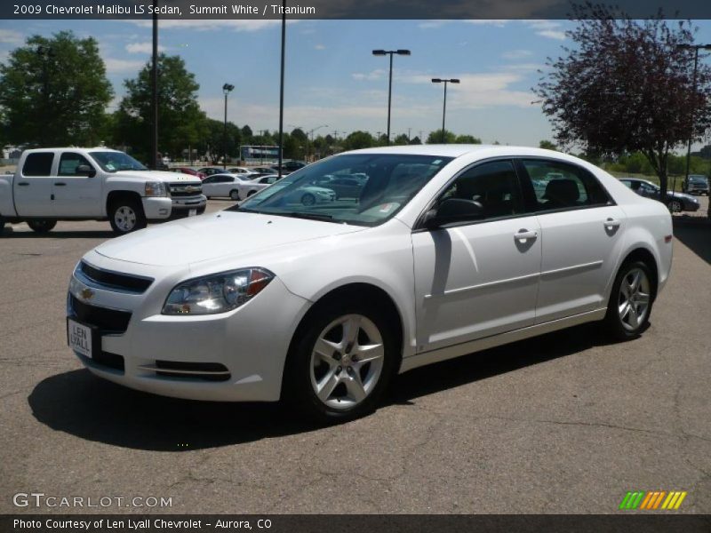 Summit White / Titanium 2009 Chevrolet Malibu LS Sedan