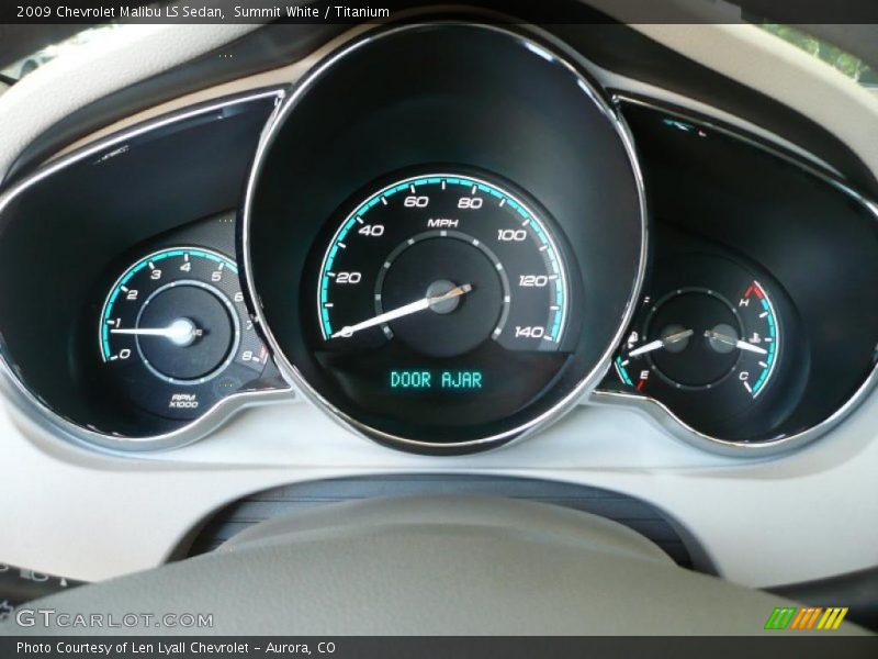 Summit White / Titanium 2009 Chevrolet Malibu LS Sedan