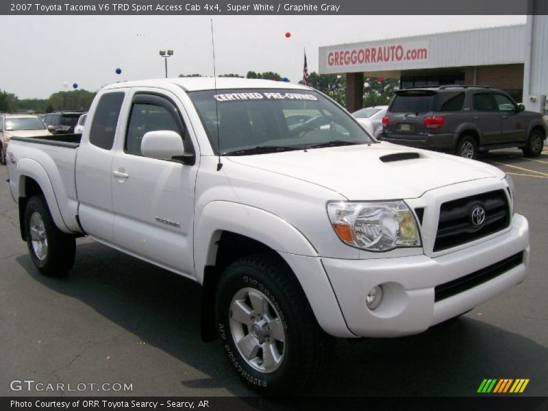 Super White / Graphite Gray 2007 Toyota Tacoma V6 TRD Sport Access Cab 4x4