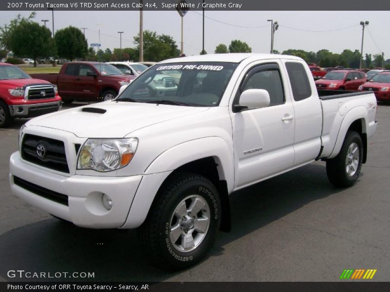 Super White / Graphite Gray 2007 Toyota Tacoma V6 TRD Sport Access Cab 4x4