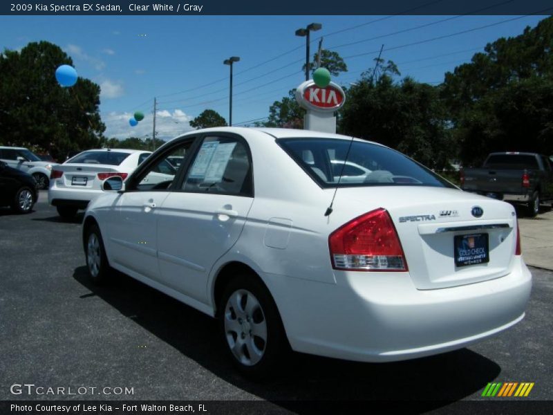 Clear White / Gray 2009 Kia Spectra EX Sedan