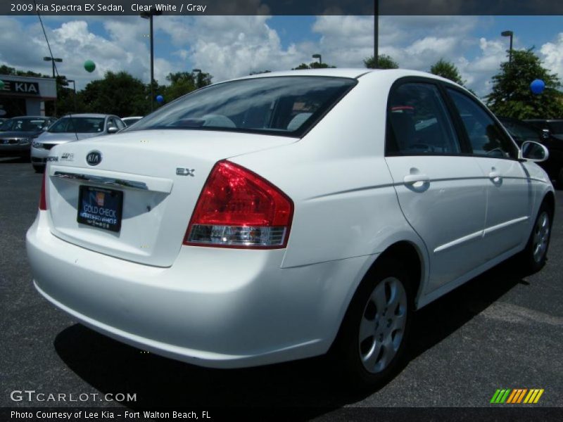 Clear White / Gray 2009 Kia Spectra EX Sedan