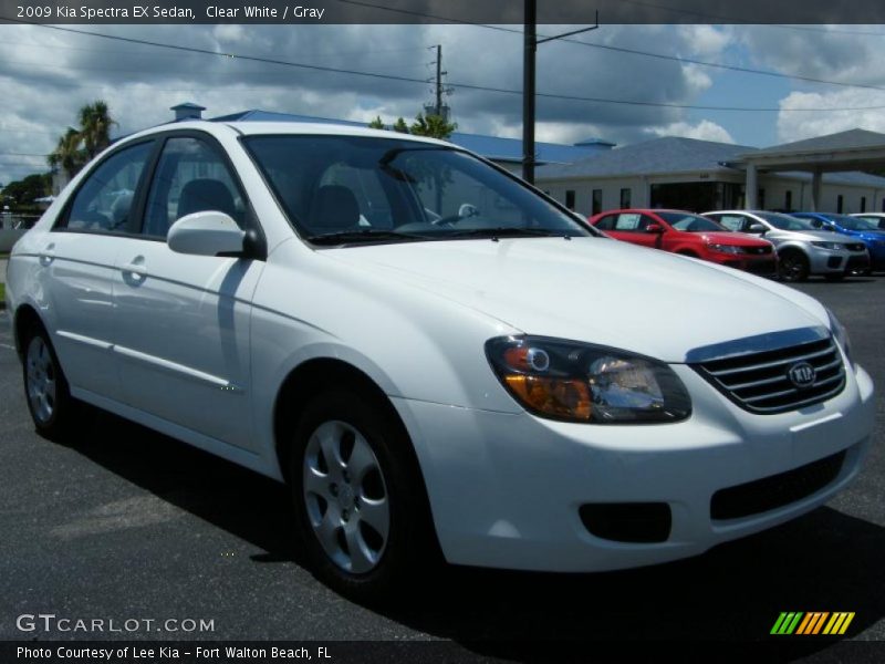 Clear White / Gray 2009 Kia Spectra EX Sedan