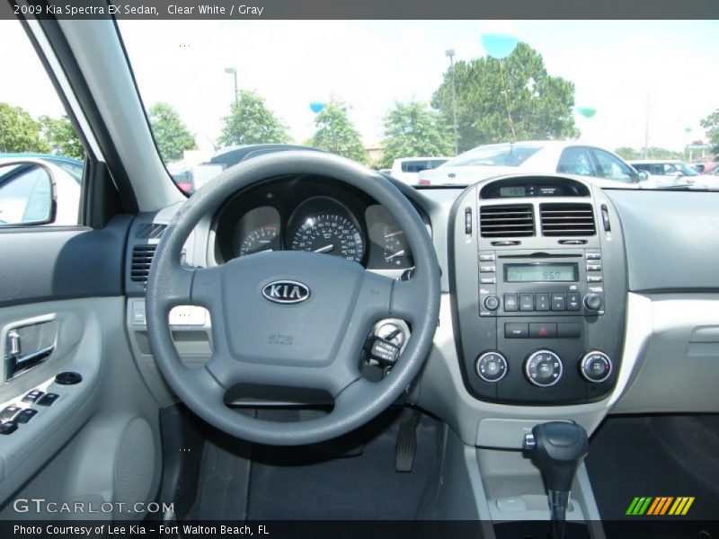 Clear White / Gray 2009 Kia Spectra EX Sedan