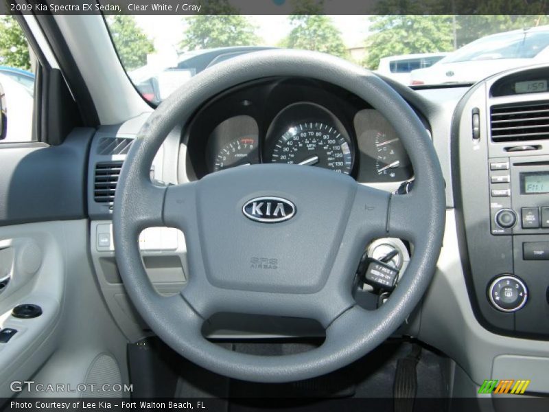 Clear White / Gray 2009 Kia Spectra EX Sedan