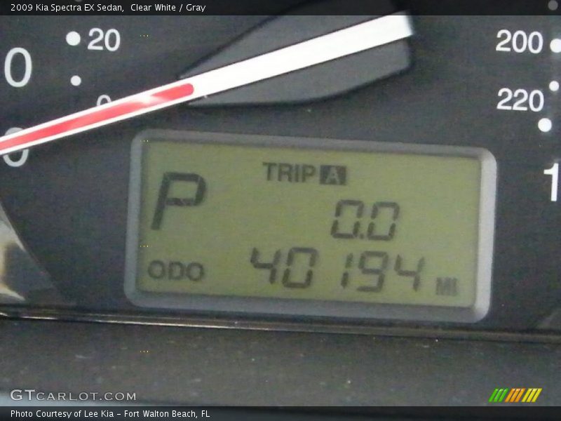 Clear White / Gray 2009 Kia Spectra EX Sedan