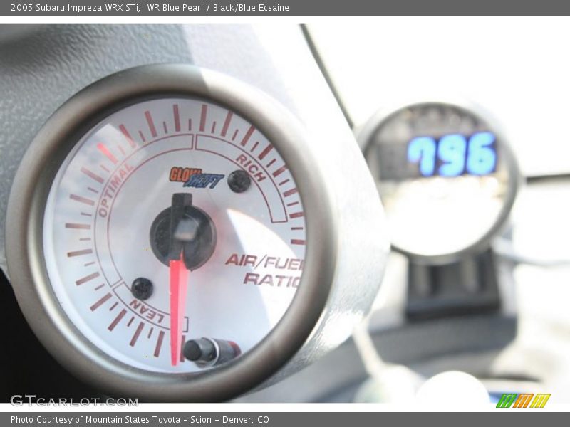 WR Blue Pearl / Black/Blue Ecsaine 2005 Subaru Impreza WRX STi