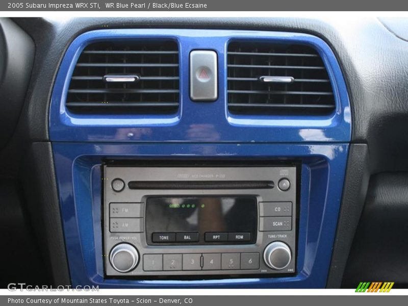 WR Blue Pearl / Black/Blue Ecsaine 2005 Subaru Impreza WRX STi
