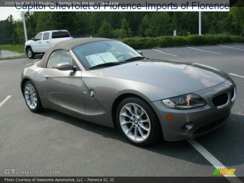 Sterling Grey Metallic / Dark Beige 2005 BMW Z4 2.5i Roadster