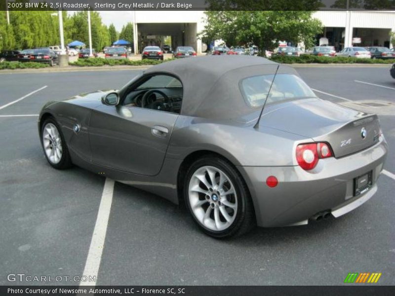 Sterling Grey Metallic / Dark Beige 2005 BMW Z4 2.5i Roadster