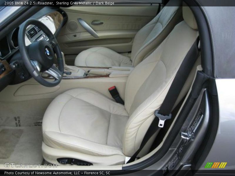 Sterling Grey Metallic / Dark Beige 2005 BMW Z4 2.5i Roadster