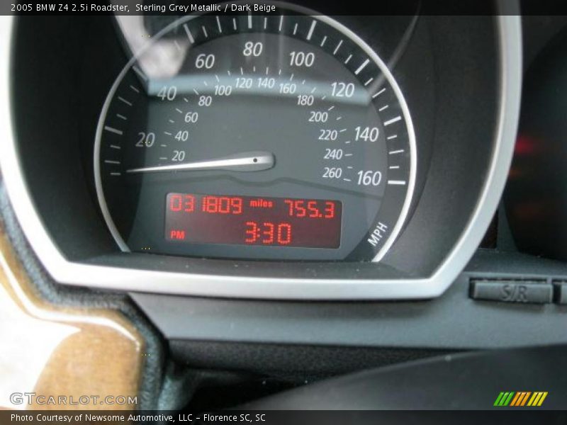 Sterling Grey Metallic / Dark Beige 2005 BMW Z4 2.5i Roadster