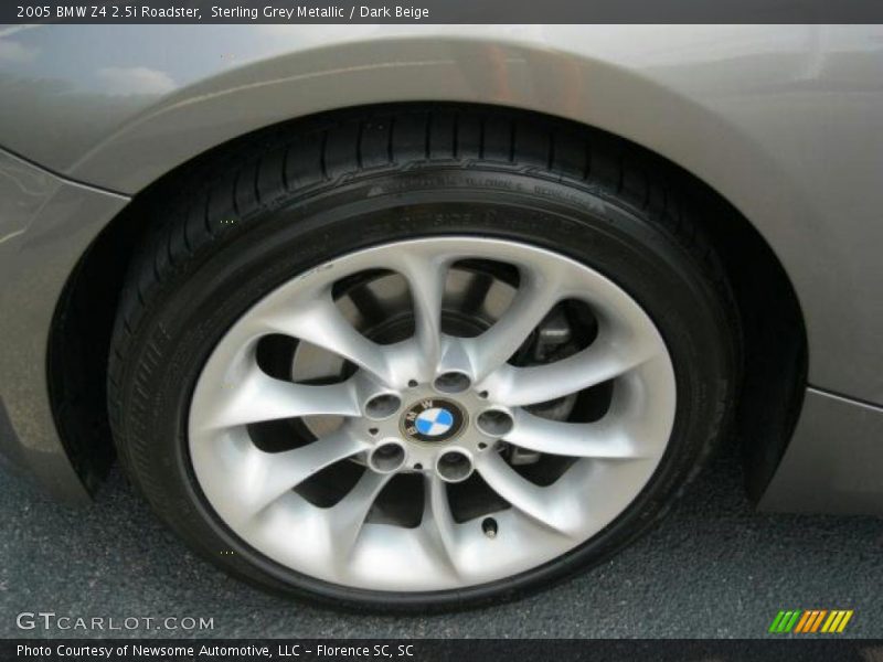 Sterling Grey Metallic / Dark Beige 2005 BMW Z4 2.5i Roadster