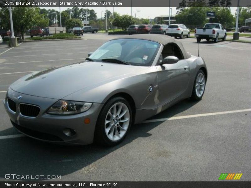 Sterling Grey Metallic / Dark Beige 2005 BMW Z4 2.5i Roadster