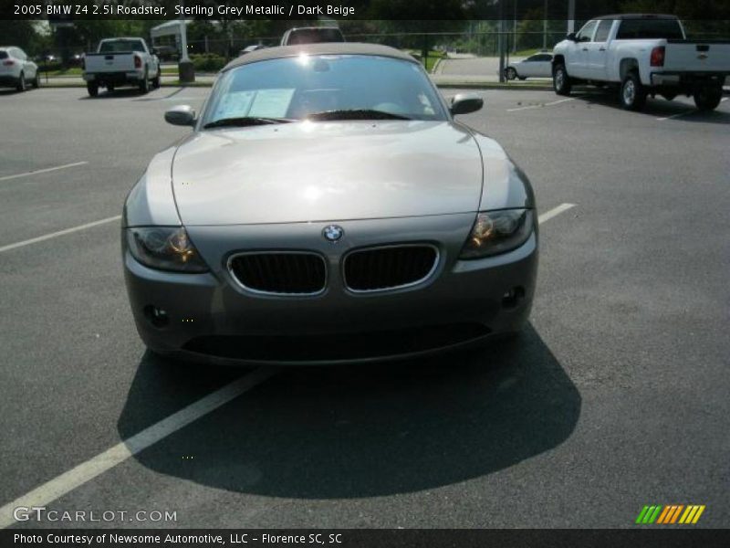 Sterling Grey Metallic / Dark Beige 2005 BMW Z4 2.5i Roadster