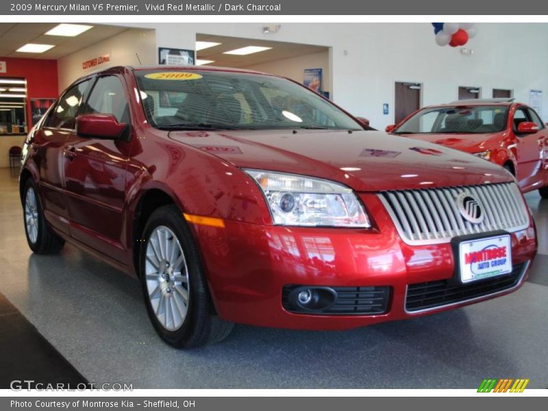 Vivid Red Metallic / Dark Charcoal 2009 Mercury Milan V6 Premier