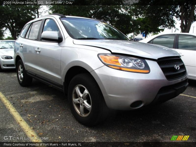 Bright Silver / Gray 2008 Hyundai Santa Fe GLS