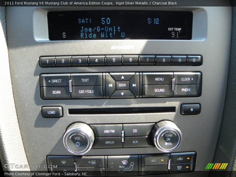 Controls of 2011 Mustang V6 Mustang Club of America Edition Coupe