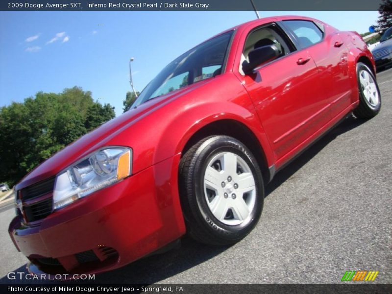 Inferno Red Crystal Pearl / Dark Slate Gray 2009 Dodge Avenger SXT