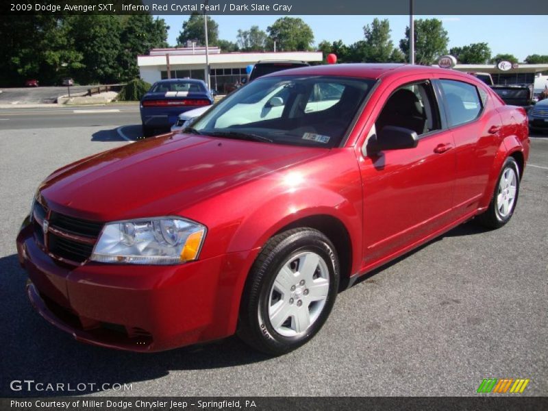 Inferno Red Crystal Pearl / Dark Slate Gray 2009 Dodge Avenger SXT