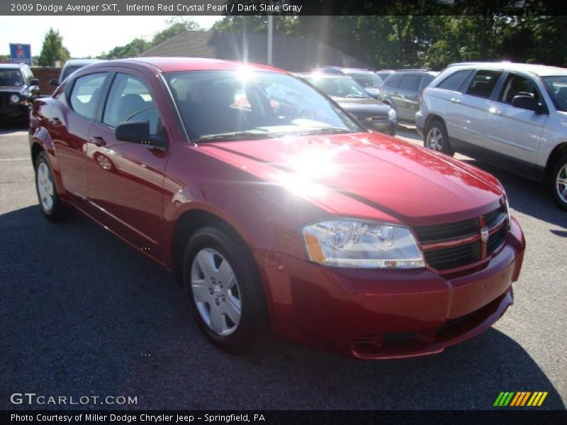 Inferno Red Crystal Pearl / Dark Slate Gray 2009 Dodge Avenger SXT