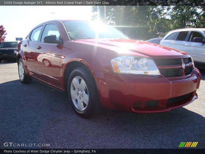 Inferno Red Crystal Pearl / Dark Slate Gray 2009 Dodge Avenger SXT