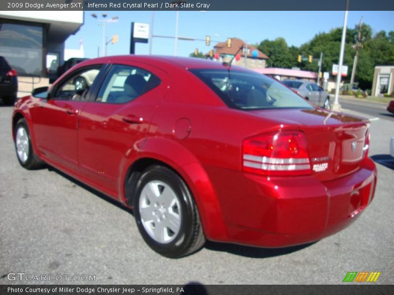 Inferno Red Crystal Pearl / Dark Slate Gray 2009 Dodge Avenger SXT