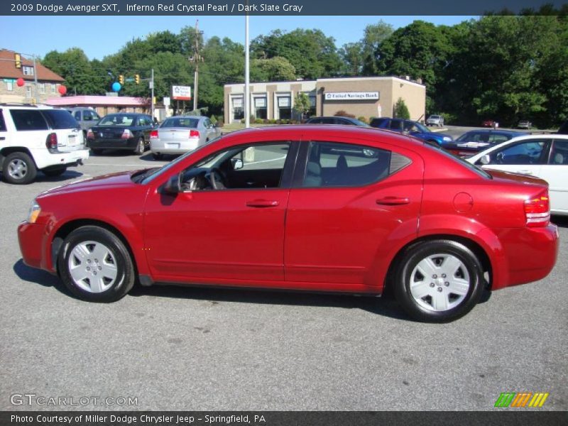 Inferno Red Crystal Pearl / Dark Slate Gray 2009 Dodge Avenger SXT