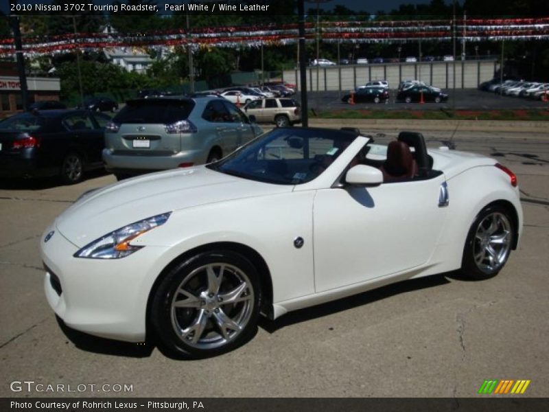 Pearl White / Wine Leather 2010 Nissan 370Z Touring Roadster