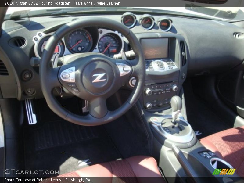 Pearl White / Wine Leather 2010 Nissan 370Z Touring Roadster
