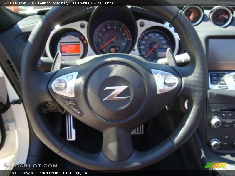 Pearl White / Wine Leather 2010 Nissan 370Z Touring Roadster