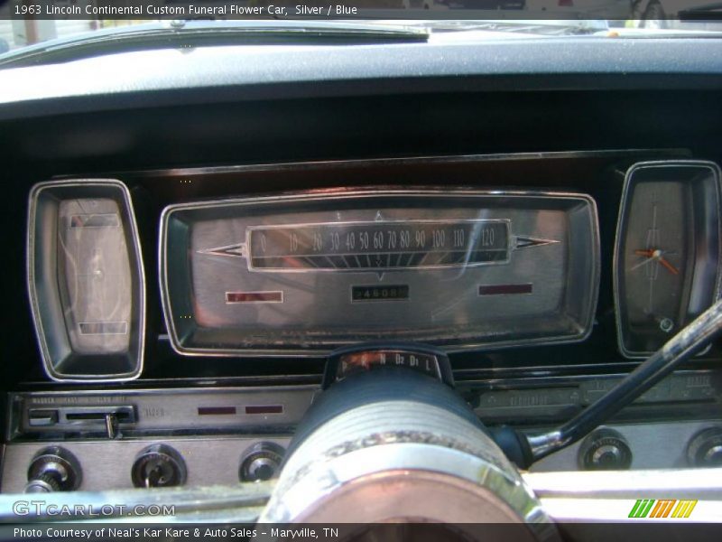 Silver / Blue 1963 Lincoln Continental Custom Funeral Flower Car