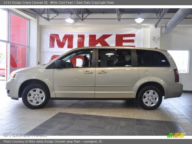 White Gold Pearl / Dark Slate Gray/Light Shale 2010 Dodge Grand Caravan SE