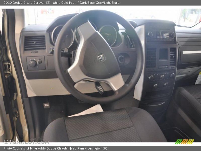 White Gold Pearl / Dark Slate Gray/Light Shale 2010 Dodge Grand Caravan SE