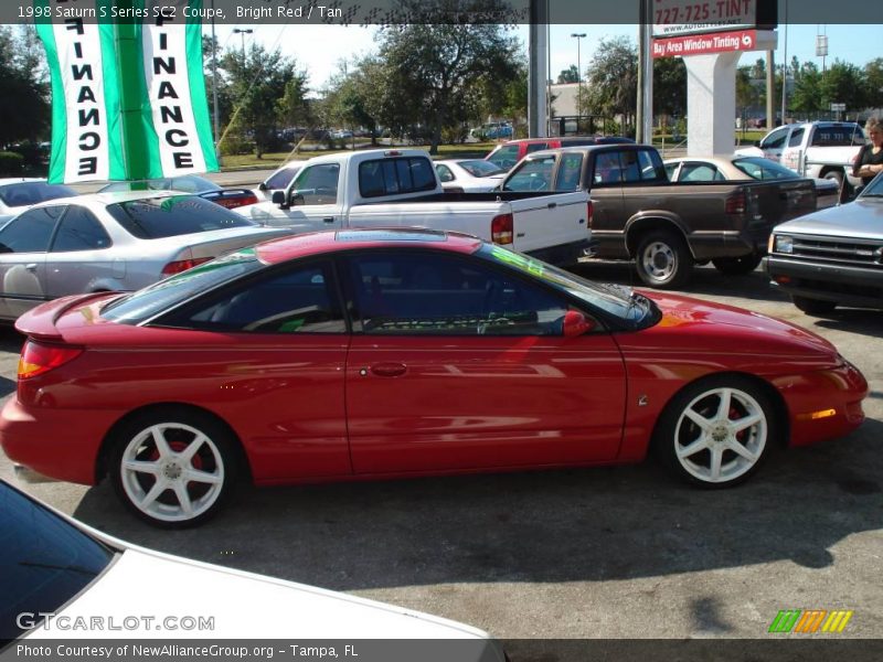 Bright Red / Tan 1998 Saturn S Series SC2 Coupe