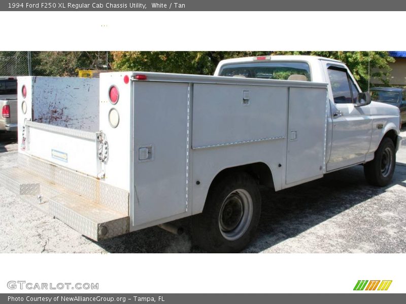 White / Tan 1994 Ford F250 XL Regular Cab Chassis Utility