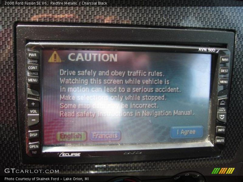 Redfire Metallic / Charcoal Black 2008 Ford Fusion SE V6
