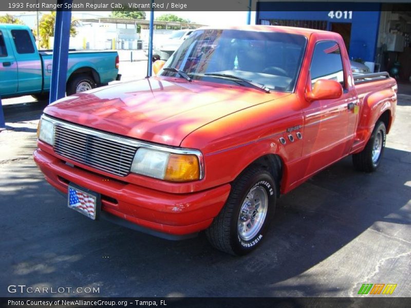 Vibrant Red / Beige 1993 Ford Ranger Splash Regular Cab