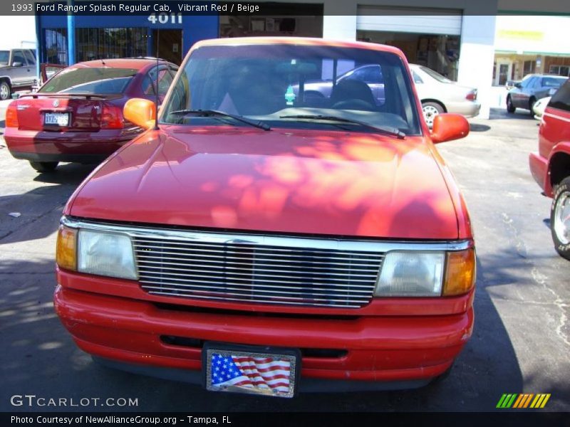 Vibrant Red / Beige 1993 Ford Ranger Splash Regular Cab