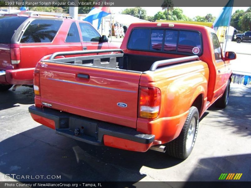 Vibrant Red / Beige 1993 Ford Ranger Splash Regular Cab