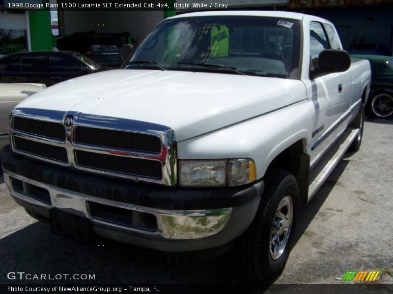 Bright White / Gray 1998 Dodge Ram 1500 Laramie SLT Extended Cab 4x4
