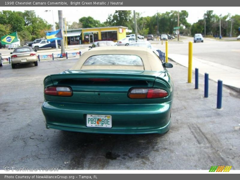 Bright Green Metallic / Neutral 1998 Chevrolet Camaro Convertible