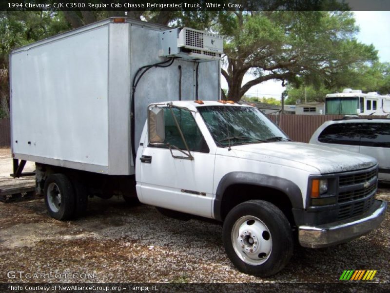 White / Gray 1994 Chevrolet C/K C3500 Regular Cab Chassis Refrigerated Truck