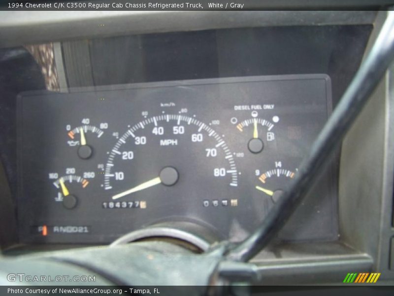 White / Gray 1994 Chevrolet C/K C3500 Regular Cab Chassis Refrigerated Truck