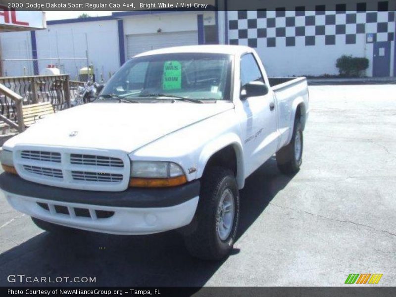 Bright White / Mist Gray 2000 Dodge Dakota Sport Regular Cab 4x4