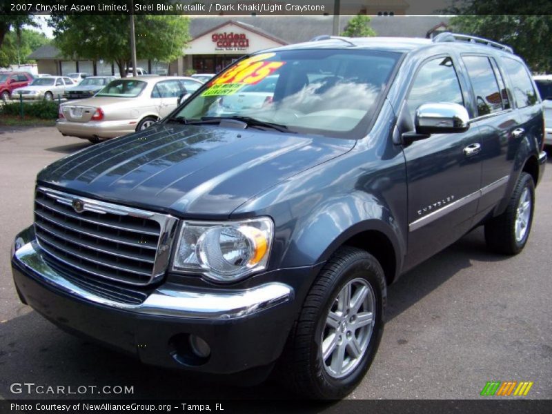 Steel Blue Metallic / Dark Khaki/Light Graystone 2007 Chrysler Aspen Limited