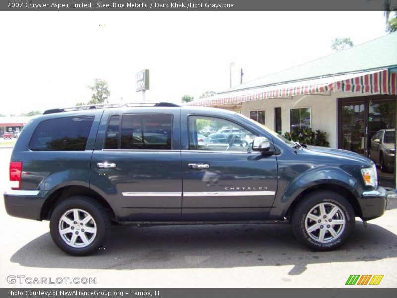 Steel Blue Metallic / Dark Khaki/Light Graystone 2007 Chrysler Aspen Limited