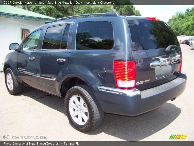 Steel Blue Metallic / Dark Khaki/Light Graystone 2007 Chrysler Aspen Limited