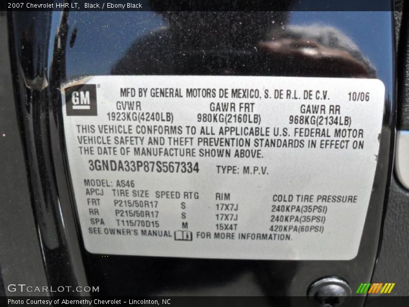 Black / Ebony Black 2007 Chevrolet HHR LT